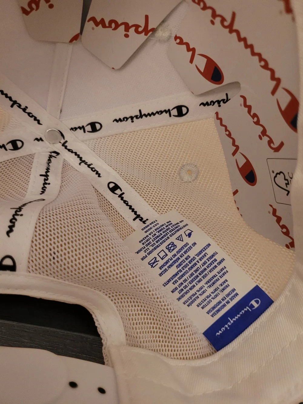 Champion White 'Physical Education' Mesh-Back Trucker Hat
